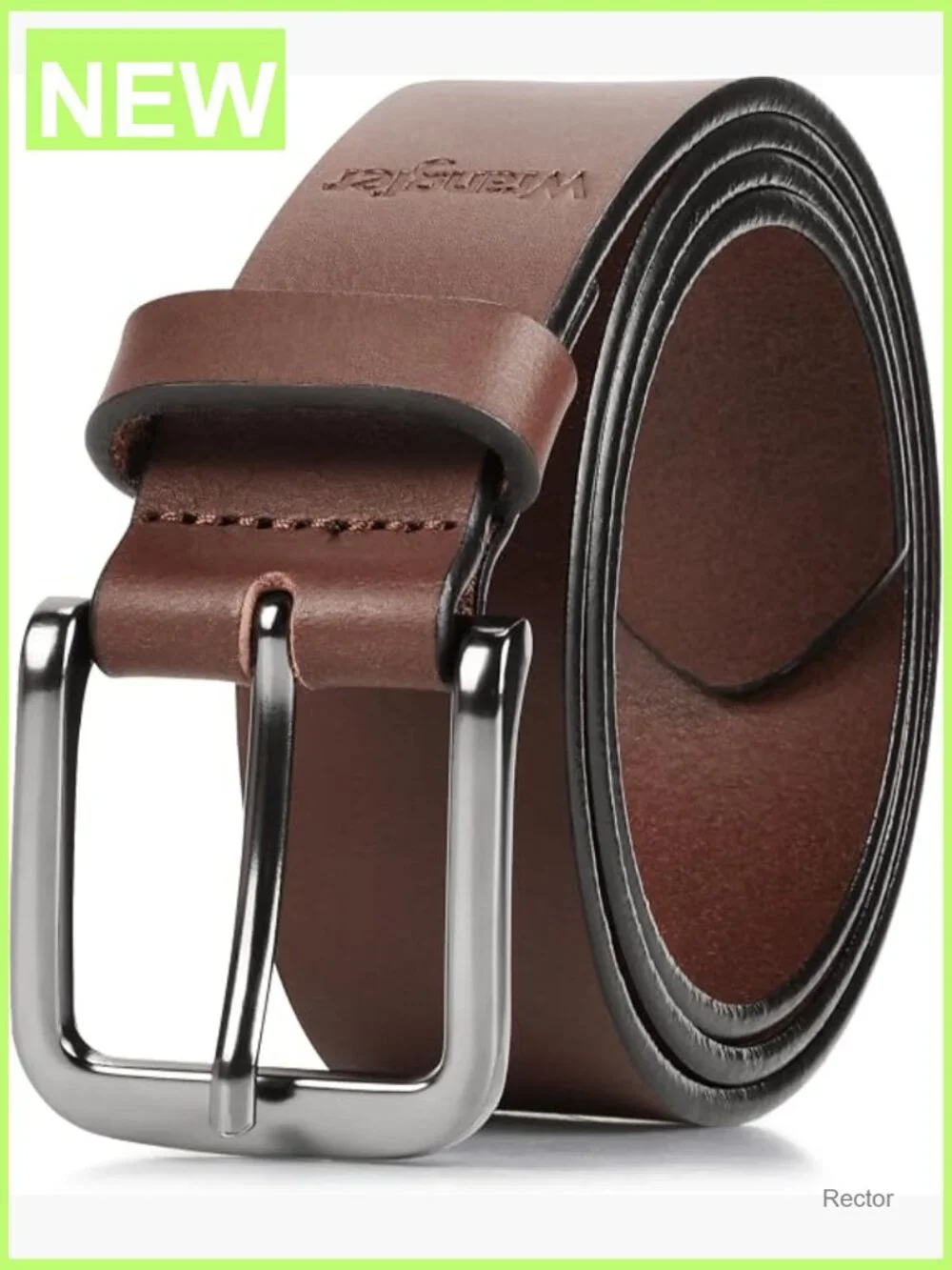Full Grain Leather Casual Belt for Jeans, Pants 35mm